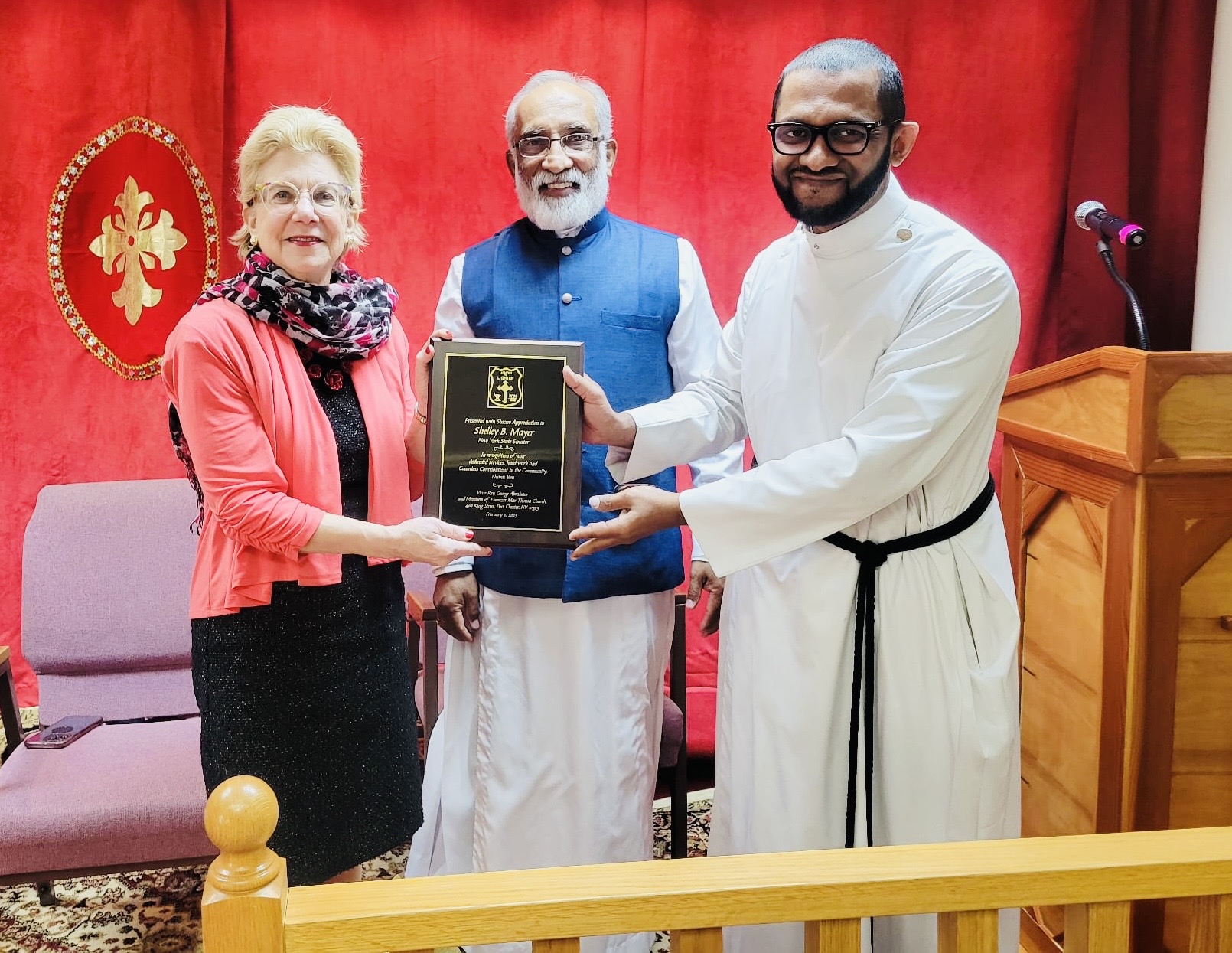 Presentation of Plaque to Shelley Mayer